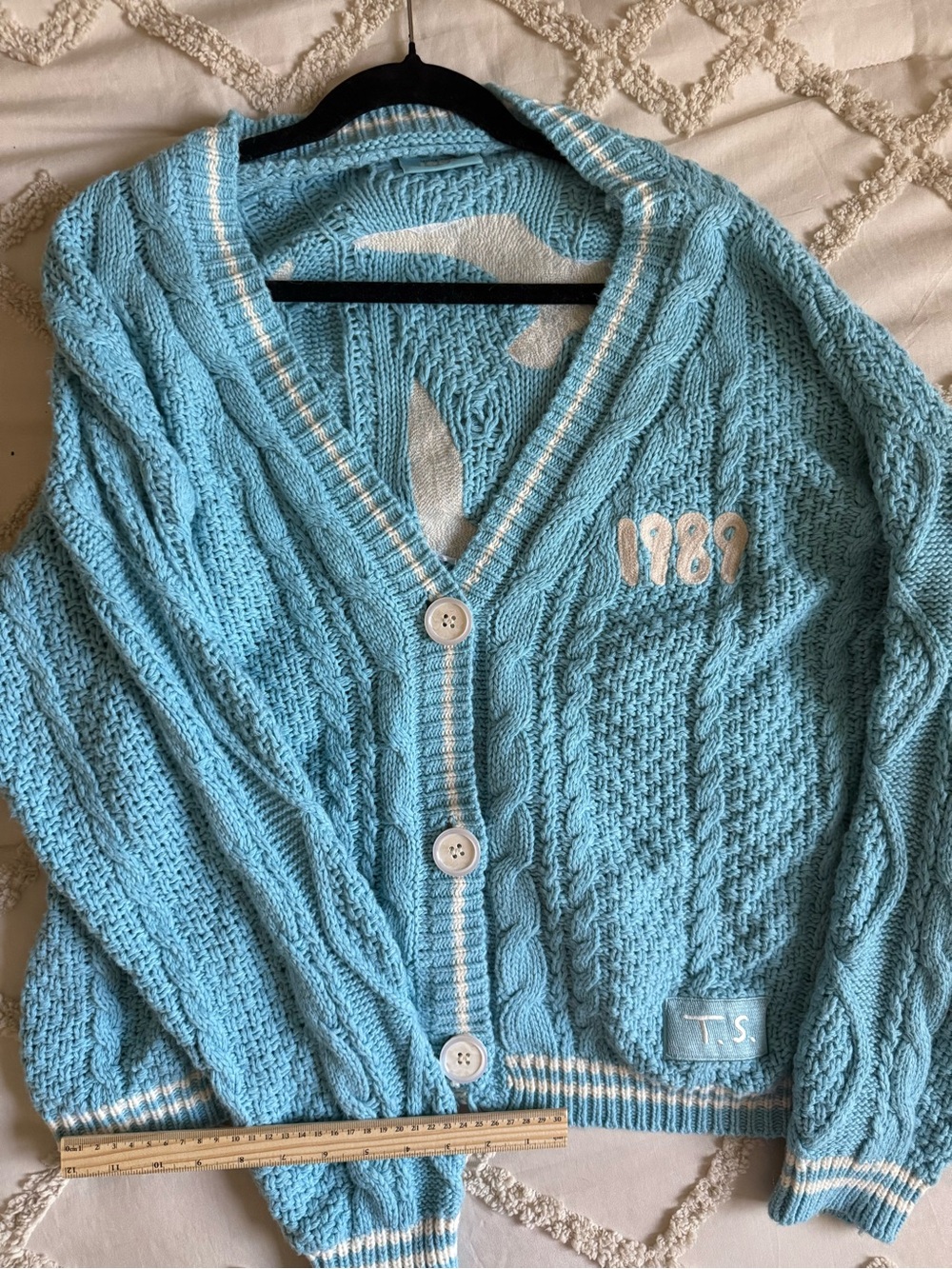 Taylor Swift Light Blue 1989 Knit Cardigan Label Detail